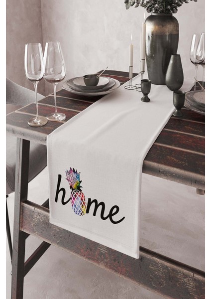 Elit Tay Tüyü Dokuma Home Sweet Leke Tutmaz Kumaş Masa Örtüsü Runner 40X140 Cm RNR427
