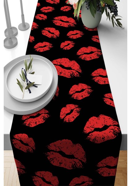 Elit Tay Tüyü Dokuma Leke Tutmaz Kumaş Masa Örtüsü Runner Kiss 40X140 Cm RNR439