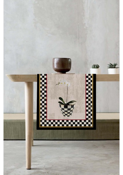 Tay Tüyü Masa Örtüsü Runner Elit Dokuma Leke Tutmaz Kumaş 40X140 Cm RNR115