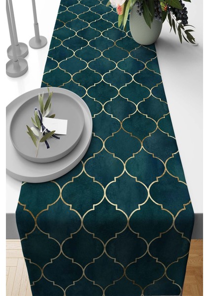 Dokuma Leke Tutmaz Elit Tay Tüyü Kumaş Masa Örtüsü Runner Fas 40X140 Cm RNR259