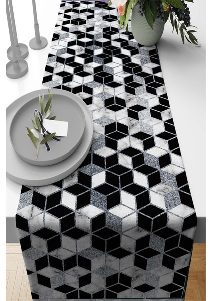 Dokuma Elit Masa Örtüsü Runner Tay Tüyü Leke Tutmaz Kumaş Petek 40X140 Cm RNR269