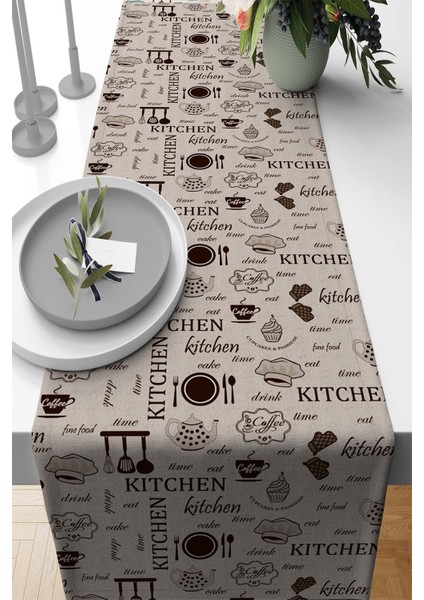 Tay Tüyü Dokuma Elit Leke Tutmaz Kumaş Masa Örtüsü Runner Mutfak 40X140 Cm RNR337