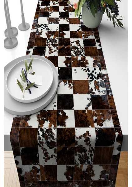 Tay Tüyü Elit Dokuma Leke Tutmaz Kumaş Masa Örtüsü Runner Deri Dokulu 40X140 Cm RNR461