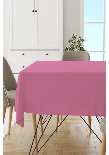 Pembe Sade Masa Örtüsü Tay Tüyü Kadife Leke Tutmaz Yıkanabilir Dokuma Kumaş Düz Tek Renk MSO014