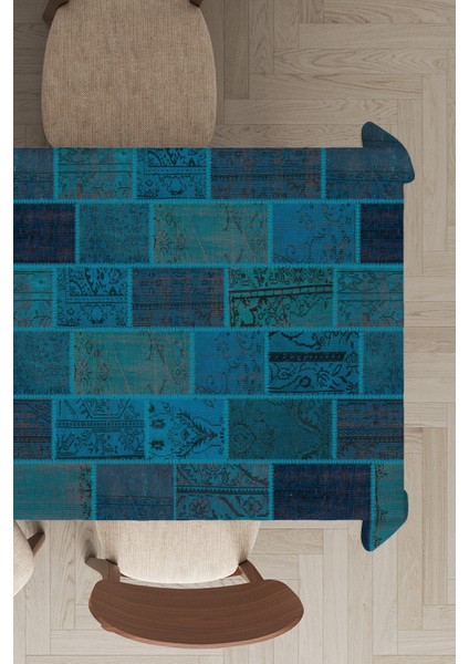 Leke Tutmayan Dokuma Elit Yıkanır Leke Tutmayan Kumaş Patchwork Desen Masa Örtüsü MSO294