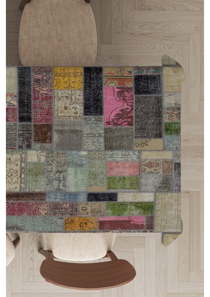 Leke Tutmayan Dokuma Elit Yıkanır Kumaş Patchwork Kırk Yama Leke Tutmayan Masa Örtüsü MSO346