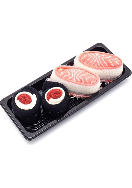 Sushi Nigiri Somon Maki Tuna Desenli Renkli Çorap 2 Çift