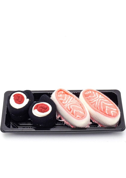 Sushi Nigiri Somon Maki Tuna Desenli Renkli Çorap 2 Çift modelleri