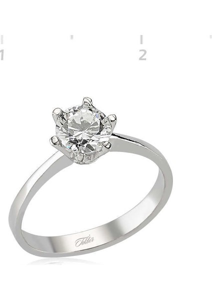 Gümüş Tek Taş Bayan Yüzük fiyatları