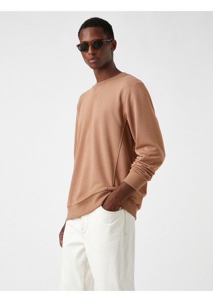 Bisiklet Yaka Basic Sweatshirt