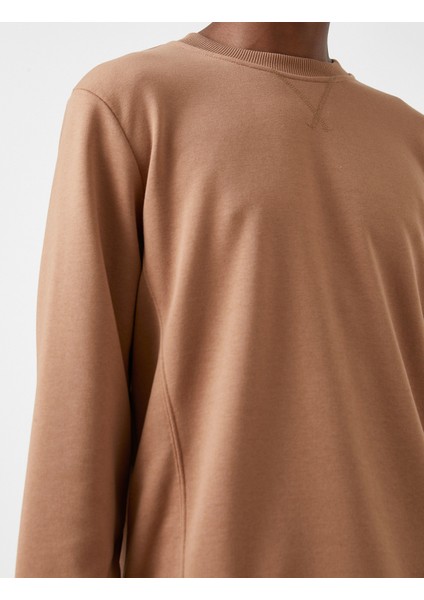 Bisiklet Yaka Basic Sweatshirt