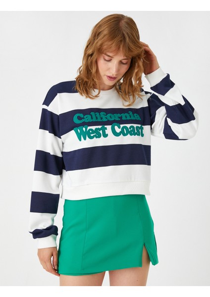 Nakışlı Kolej Sweatshirt