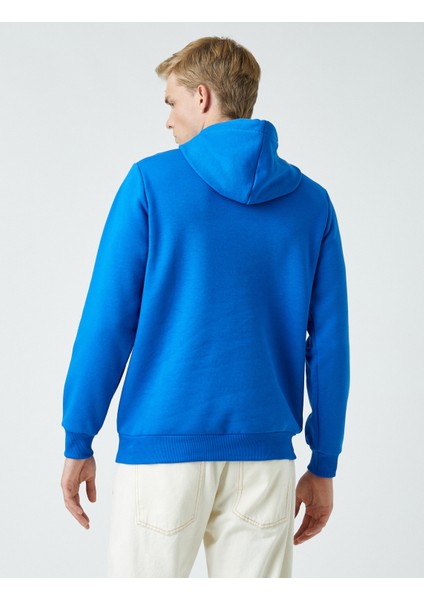 Yazılı Kapşonlu Sweatshirt Şardonlu