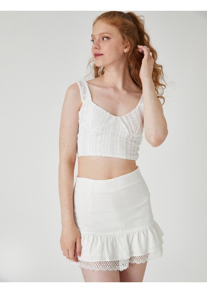 Dantelli Crop Üst