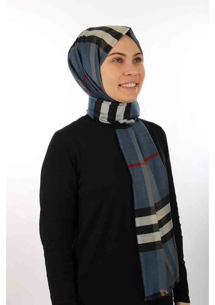 Laci-Kırmızı Burberry Ekose Şal