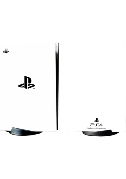 Beyaz Modern Playstation 5 Sticker Disk Edition Kaplama Seti