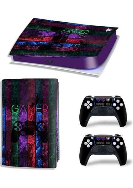Gamer Playstation 5 Disk Edition Sticker Kaplama Seti
