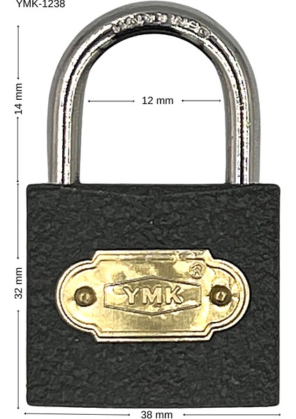 Ymk Kancalı Asma Kilit Kısa Gri 1 Paket ( 6 Adet ) 38 mm