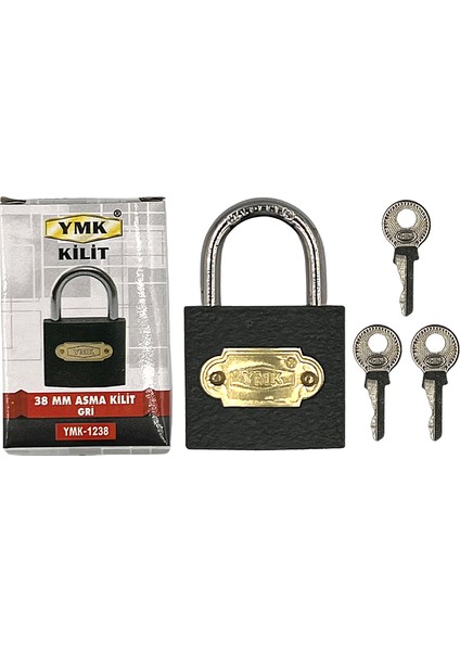 Ymk Kancalı Asma Kilit Kısa Gri 1 Paket ( 6 Adet ) 38 mm