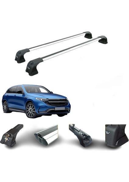 Mercedes EQC Ara Atkısı Tavan Taşıyıcı Siyah Set Pro 3