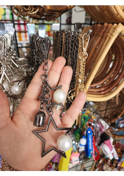 Yıldız Çanta Süsü-Anahtarlık Antrasit fiyatları