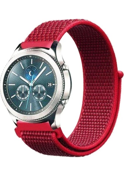 Huawei Gt / Gt2 / Gt2 Pro / Gt3 / Gt3 Pro 46MM Hasır Dokuma Cırt Cırt Kordon Kayış 22MM