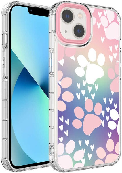 Apple iPhone 13 Kılıf Kamera Korumalı Renkli Desenli Sert Silikon Korn Kapak