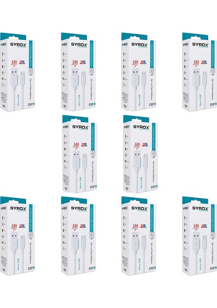 C107 Micro 1m 3,0A 18W Quick Kablo | 10'lu Paket