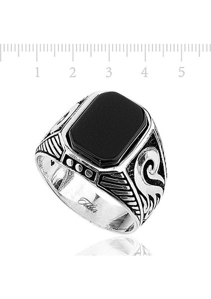 Gümüş Siyah Taşlı Erkek Yüzük fiyatları