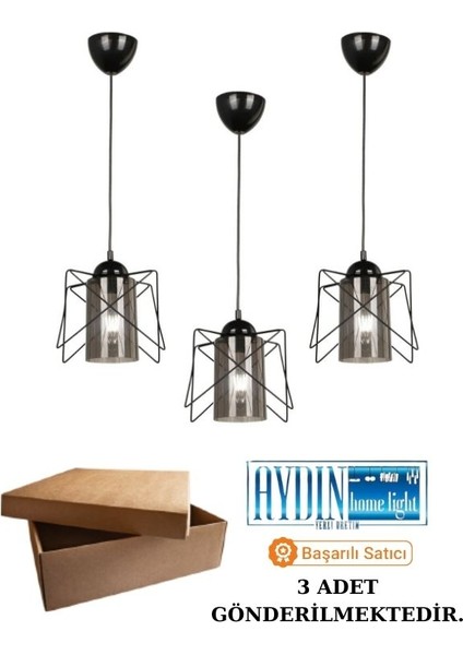 Zikzak Siyah Füme Mikalı Tekli Sarkıt Avize modelleri