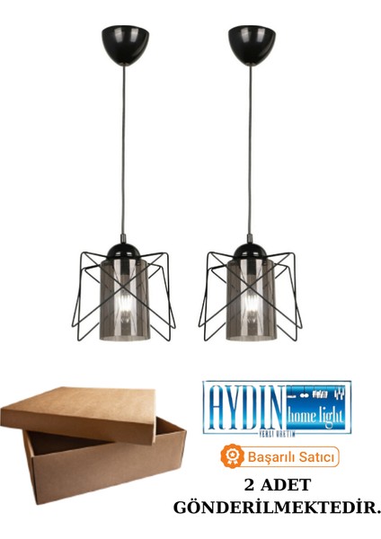 Zikzak Siyah Füme Mikalı Tekli Sarkıt Avize modelleri