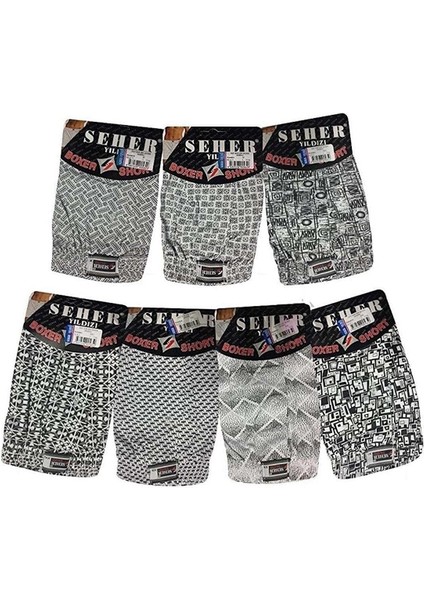 Seher 6'Lı Paket Erkek Desenli Boxer Çok Renkli Abani Classic