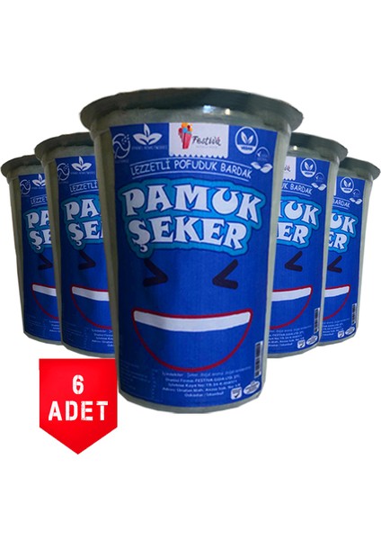 Bardakta Pamuk Şeker Limonlu 6 x 20 gr