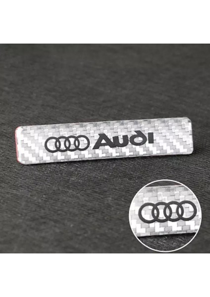 Ik Tuning Audi S Line Logolu 10 Adet Stıcker Gümüş-Siyah