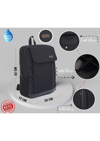 Tam Korumalı Süngerli Laptop Bölmeli Sırt Çantası 15.6'
