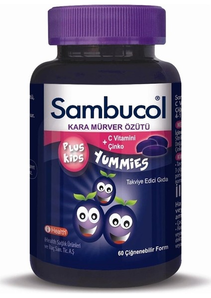 Plus Kids Yummies 60 Çiğneme Tableti