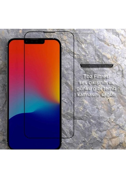 Iphone Xs Max Hayalet Ekran Koruyucu Toz Filitreli Izgaralı Anti Dust Tam Kaplayan Kırılmaz Cam