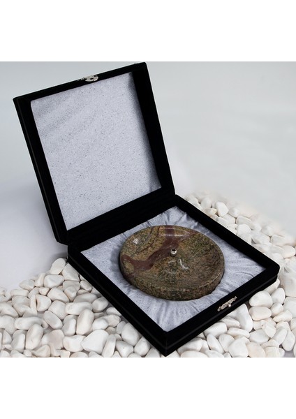 Yuvarlak Mermer Tütsülük -Seagrass (Yeşil/bordo)