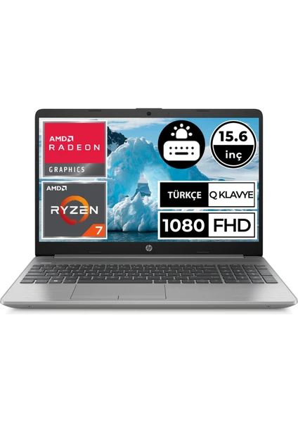 Hp 255 G9 Amd Ryzen 7 5825U 8GB 512GB SSD 14" FHD Freedos Taşınabilir Bilgisayar 6Q8N3ES