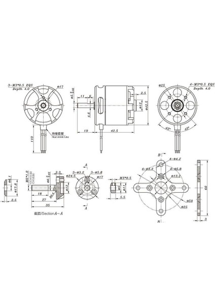 X3520 520KV Fırçasız Drone Motoru