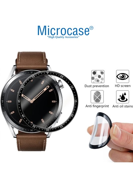 Huawei Watch Gt3 46 mm Tam Kaplayan Kavisli Ekran Koruyucu 3D Pet Film Zr - Siyah modelleri
