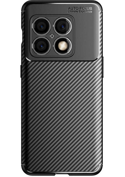 Oneplus 10 Pro Maxy Serisi Carbon Fiber Silikon Tpu Kılıf - Siyah