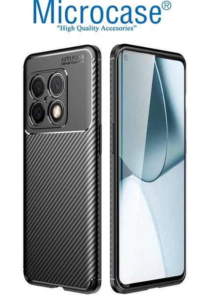 Oneplus 10 Pro Maxy Serisi Carbon Fiber Silikon Tpu Kılıf - Siyah