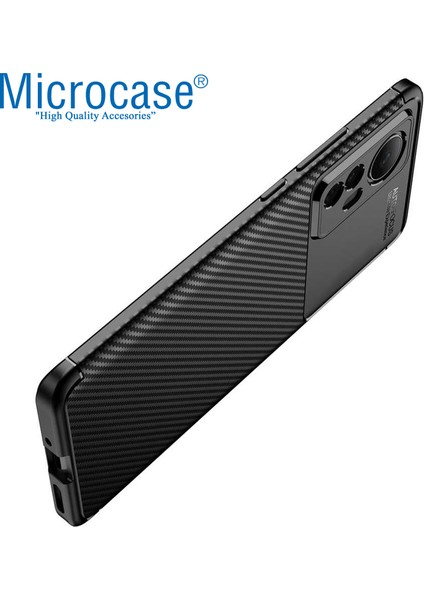 Xiaomi 12 Pro Maxy Serisi Carbon Fiber Silikon Tpu Kılıf - Siyah