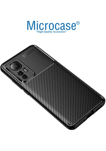 Xiaomi 12 Pro Maxy Serisi Carbon Fiber Silikon Tpu Kılıf - Siyah