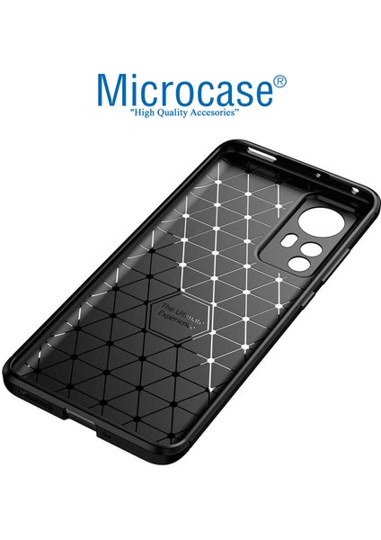 Xiaomi 12 Pro Maxy Serisi Carbon Fiber Silikon Tpu Kılıf - Siyah