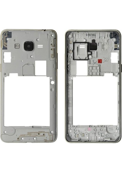 Samsung J7 J700 Anakart Koruma Kapağı Kamera Lensi Anten Tuşsuz Gümüş Orijinal