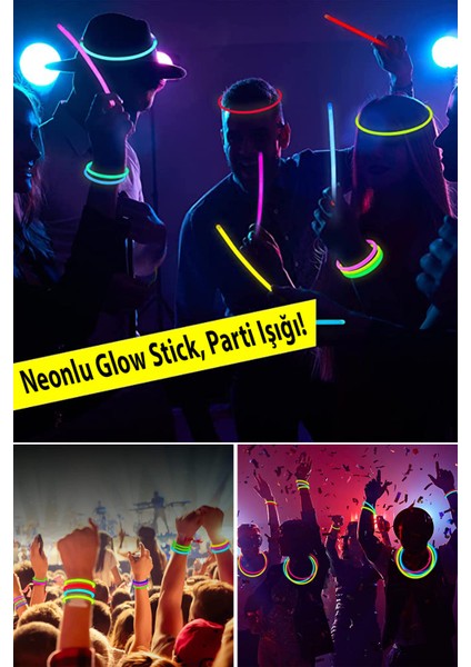 100 Adet Glow Stick Fosforlu Çubuk Bileklik