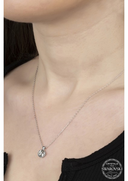 Swarovski Zirconia Tek Taş 925 Ayar Gümüş Kolye