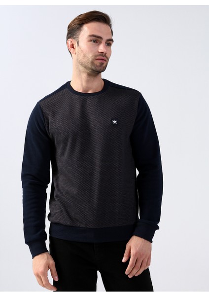 O Yaka Kahve Erkek Sweatshirt 231 Lcm 241009 Ethan Kahve-Karamel